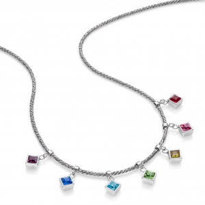 Silver necklace with crystal